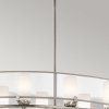 Żyrandol Saldana - 8 źródeł światła Klasyczny pewter abażur z organzy owalny klosze tuba minimalistyczny uniwersalny KL-SALDANA8 KICHLER